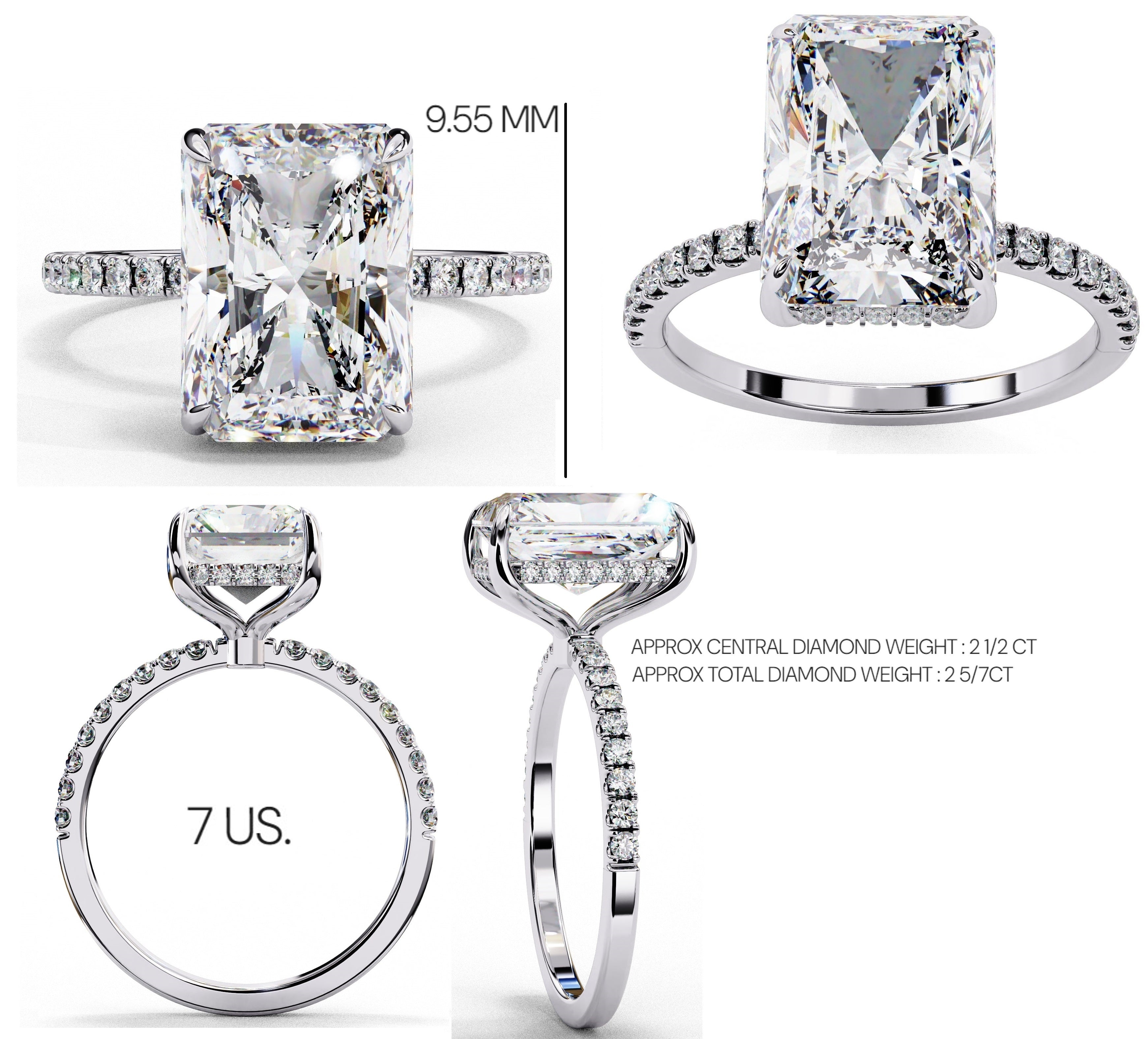 Elegant Diamond Side Stone Brilliance Ring