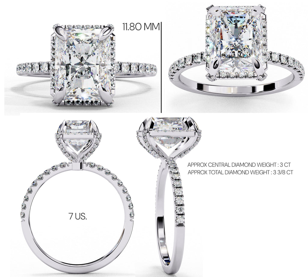 Elegant Central Stone Diamond Halo Ring