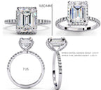 Radiant Central Stone Diamond Ring with Shimmering Side Accents