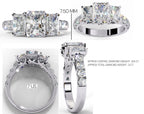 Radiant Multi-Stone Diamond Ring with Brilliant Side Accents