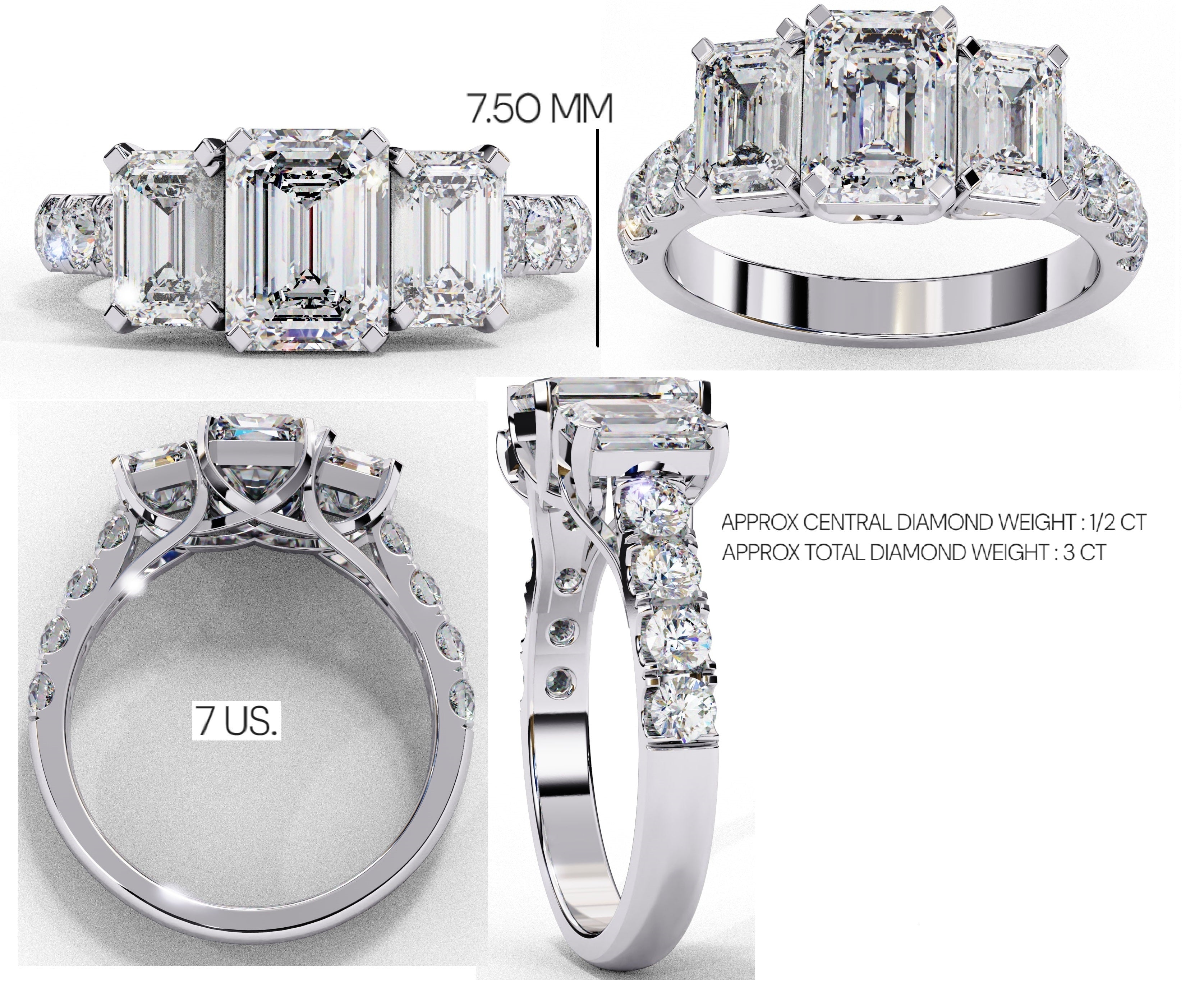 Elegant Central Stone Diamond Cluster Ring