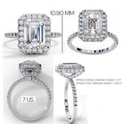 Radiant Central Stone Diamond Ring with Shimmering Side Accents