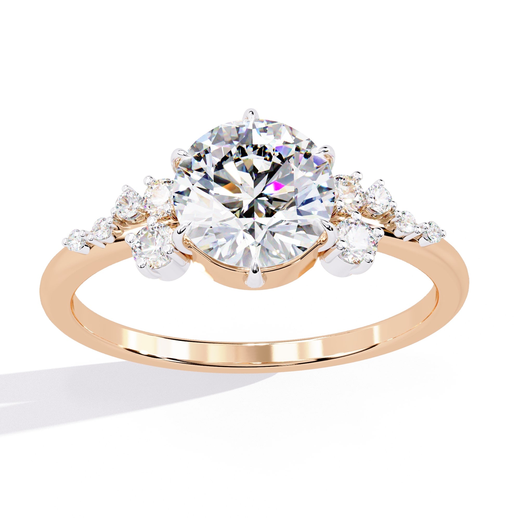 Elegant Central Stone Brilliance Ring with Side Accents