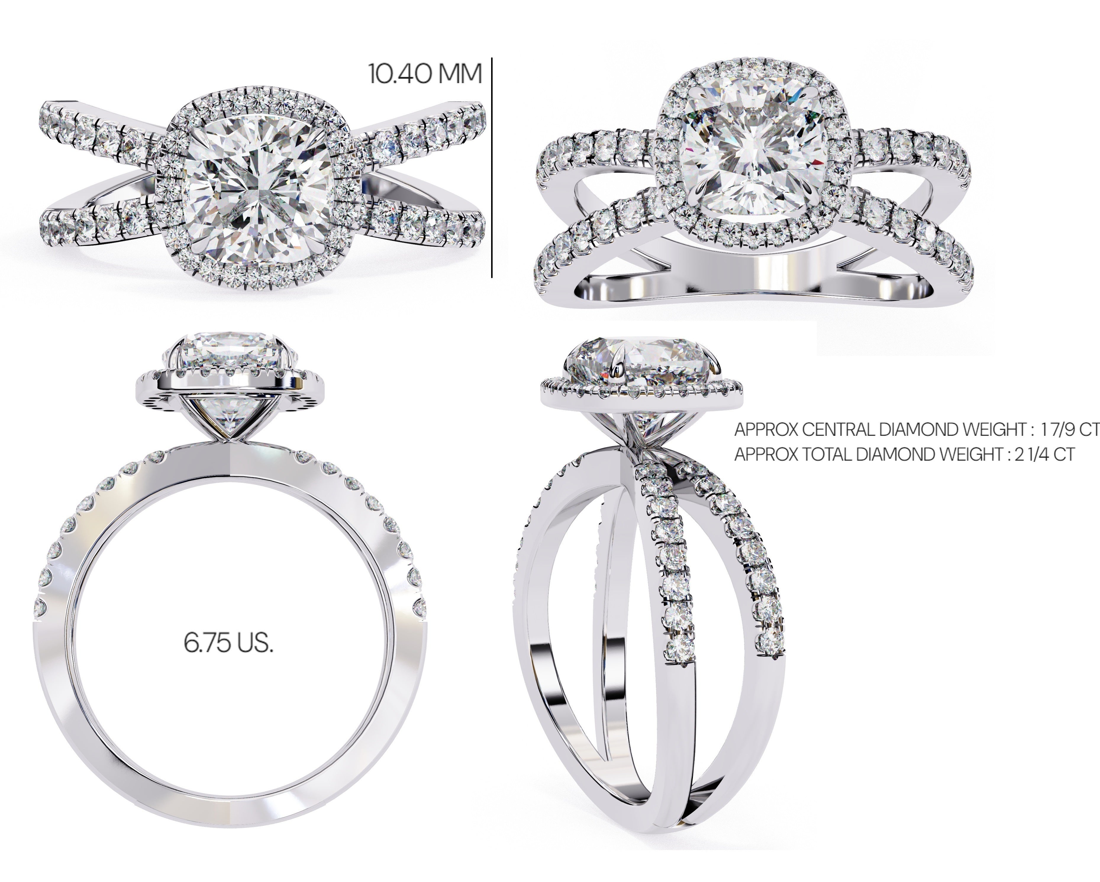 Elegant Diamond Central Stone Ring with Brilliant Side Accents