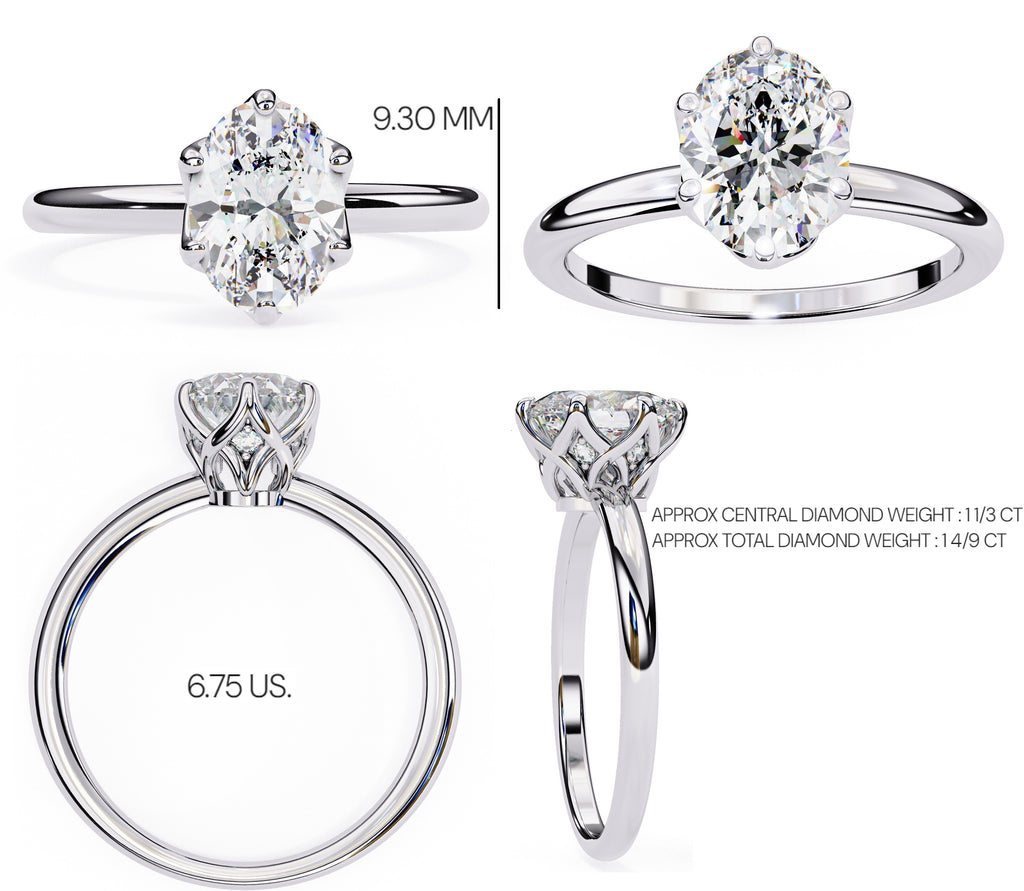 Elegant Radiance Central Solitaire Ring with Side Accents