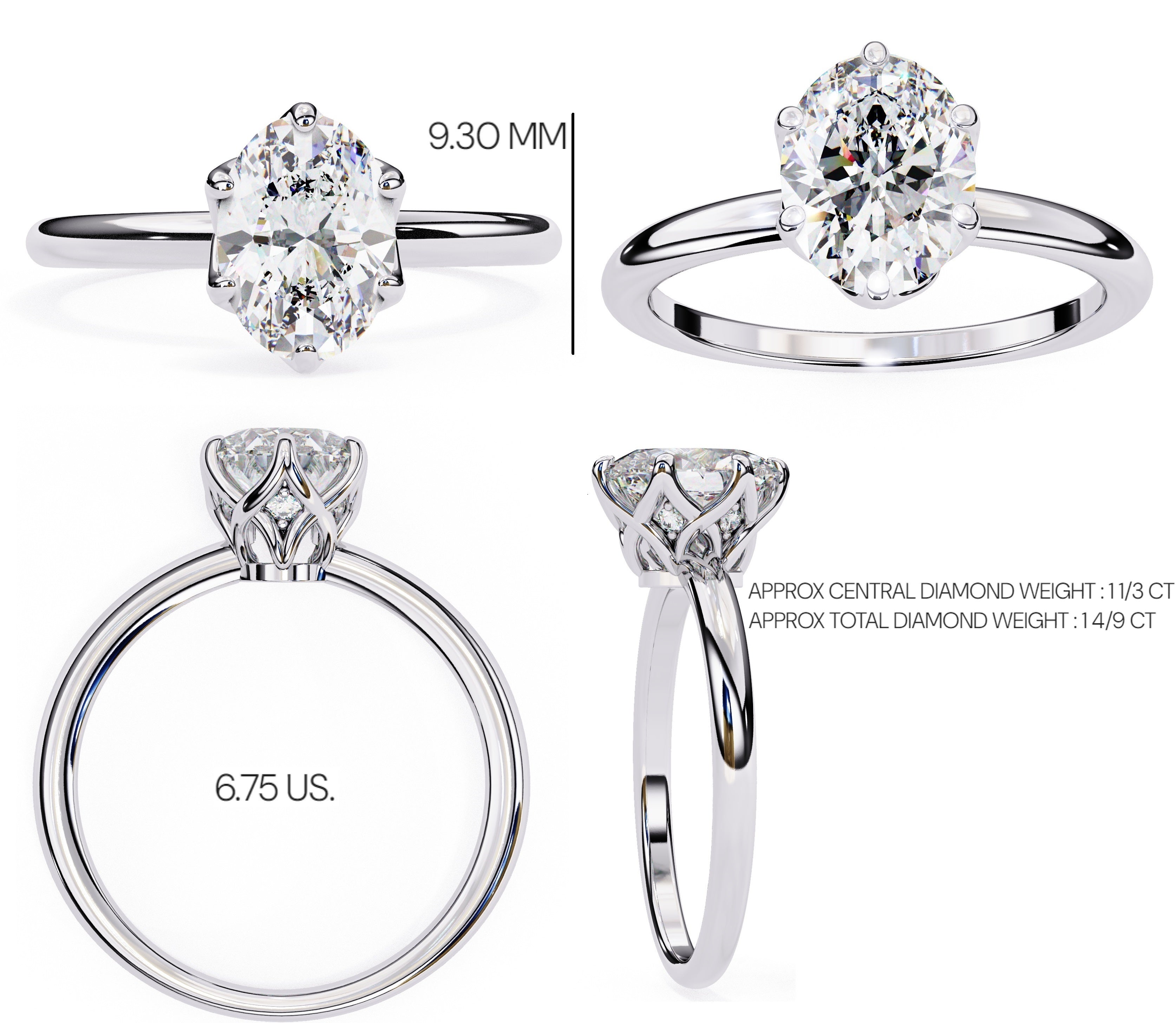 Elegant Radiance Central Solitaire Ring with Side Accents