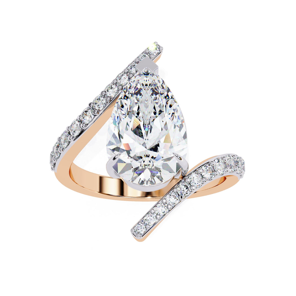Radiant Central Stone Diamond Ring with Side Accents