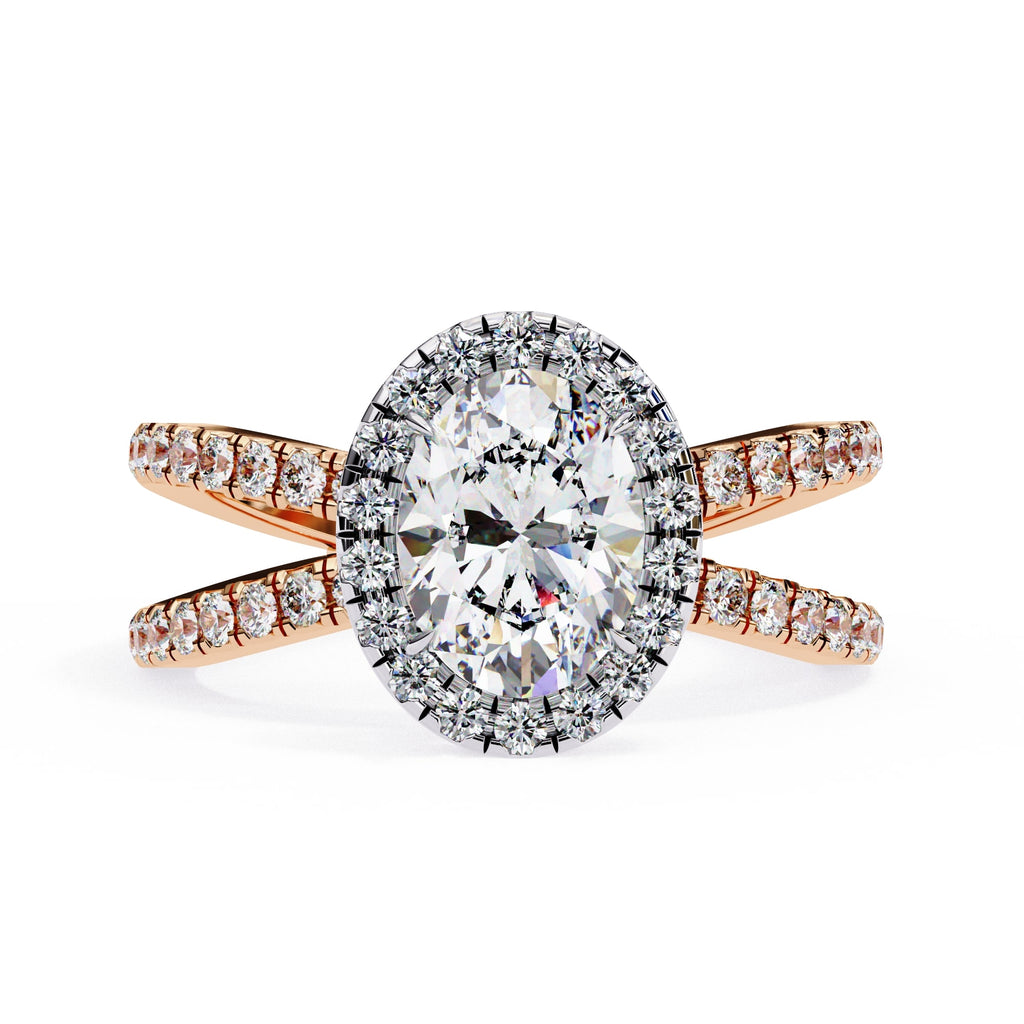 Radiant Central Stone Diamond Ring with Shimmering Side Accents