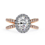 Radiant Central Stone Diamond Ring with Shimmering Side Accents