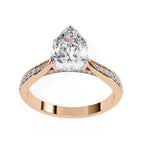 Radiant Central Stone Diamond Ring with Shimmering Side Accents