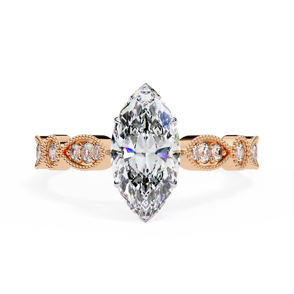 Elegant Central Stone Diamond Ring with Side Accents