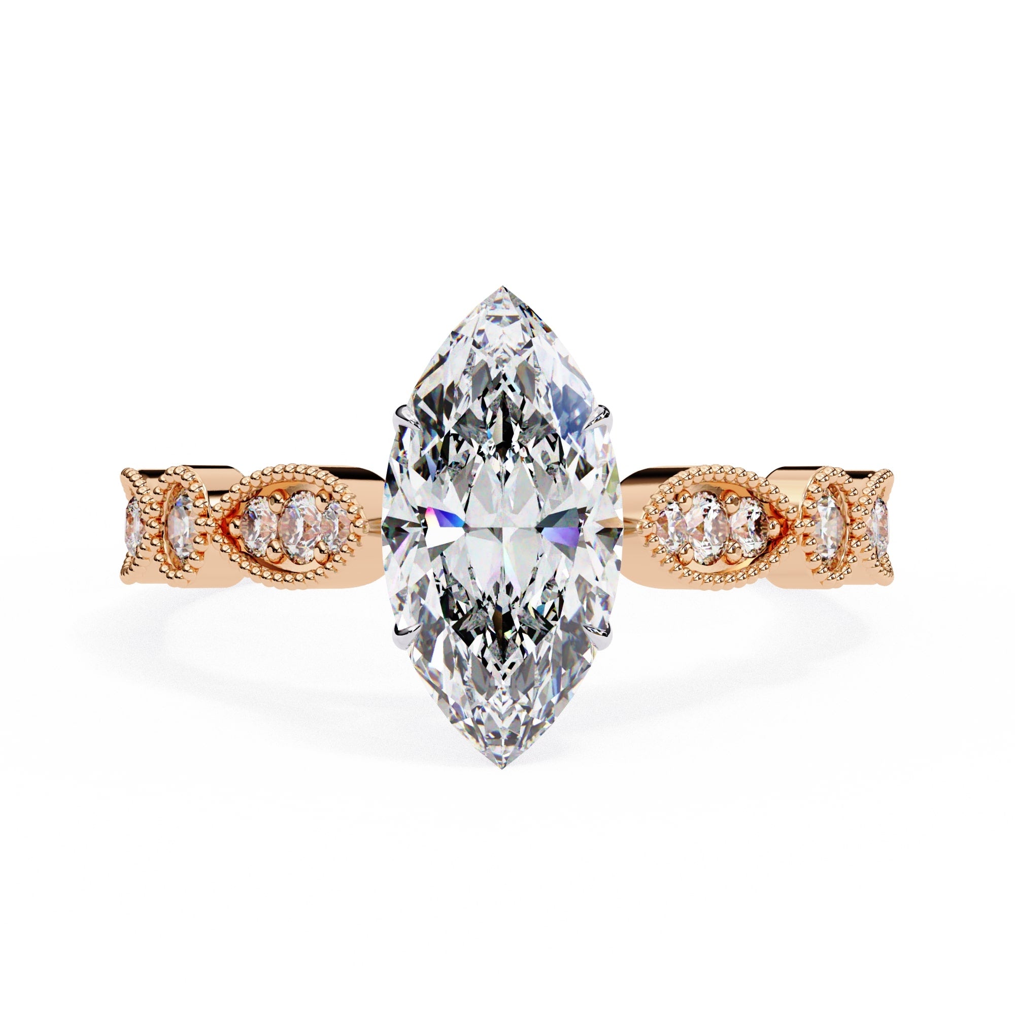Elegant Central Stone Diamond Ring with Side Accents