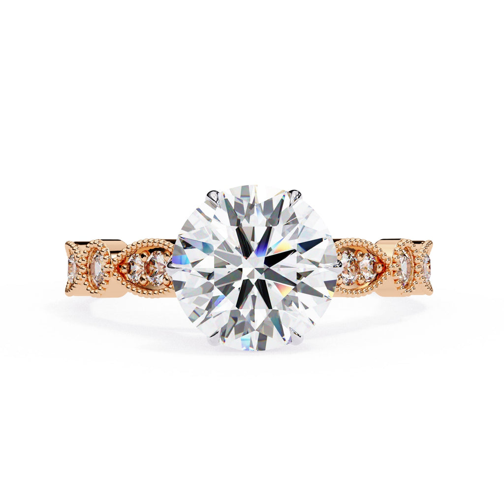 Elegant Central Stone Diamond Ring with Radiant Side Accents