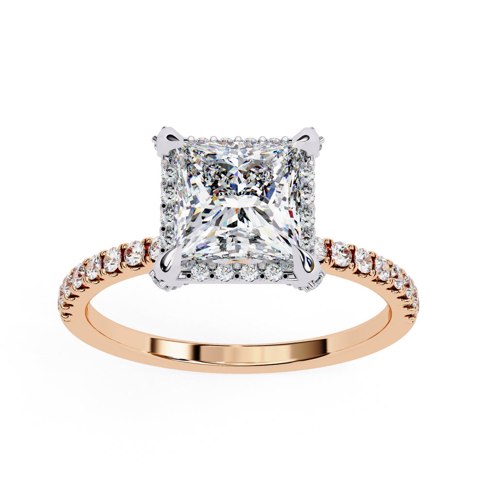 Elegant Central Stone Diamond Ring with Radiant Side Accents