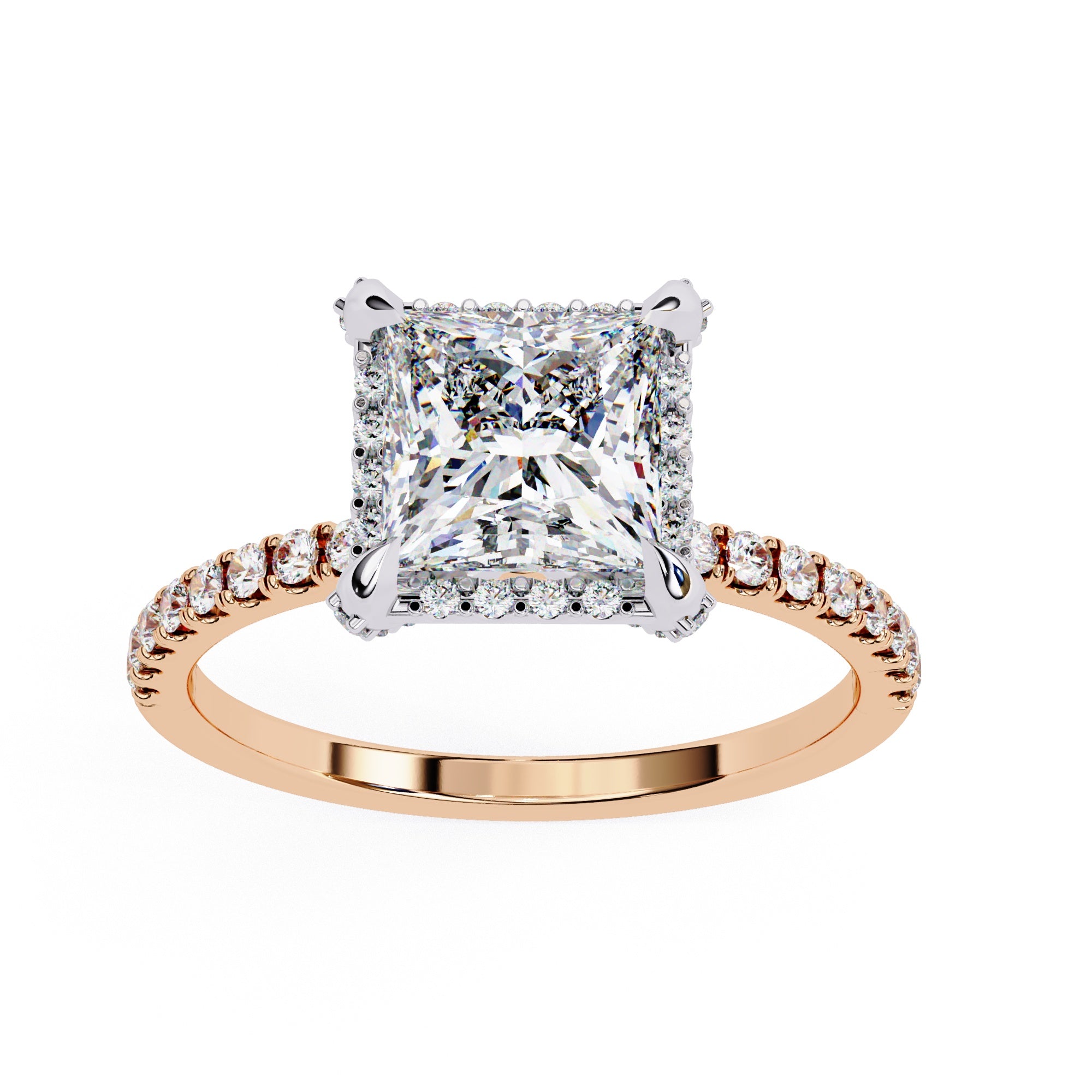 Elegant Central Stone Diamond Ring with Radiant Side Accents
