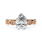 Radiant Central Stone Diamond Ring with Shimmering Side Accents