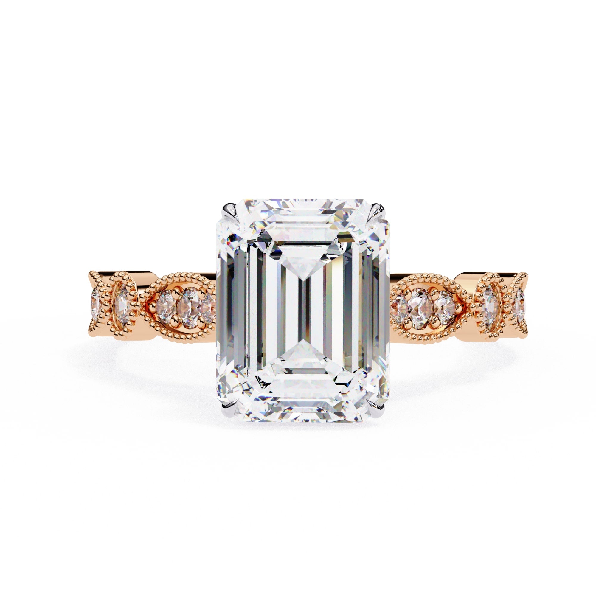 Elegant Central Stone Diamond Ring with Side Accents