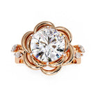 Radiant Central Stone Diamond Ring with Shimmering Side Accents