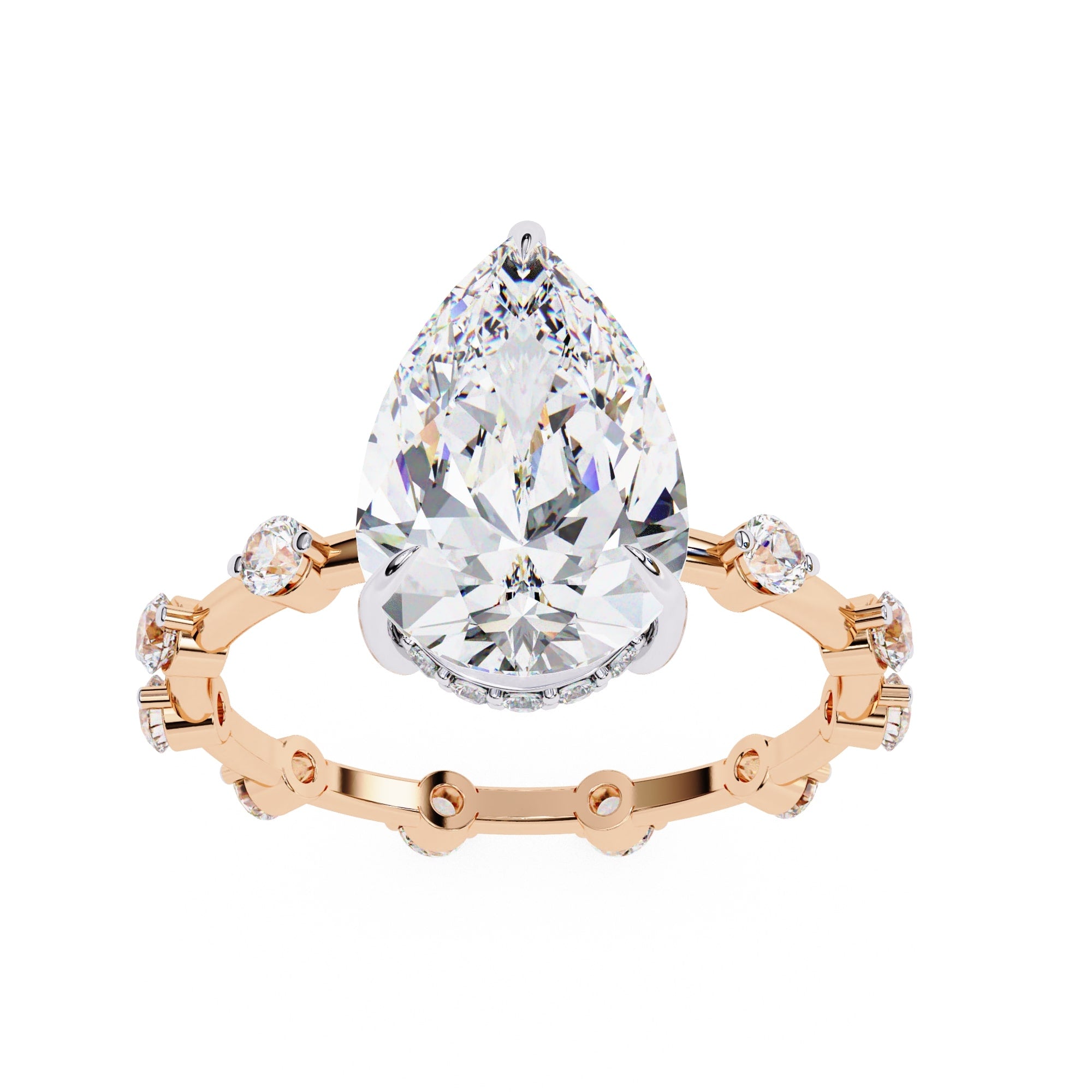 Elegant Central Stone Diamond Ring with Radiant Side Accents