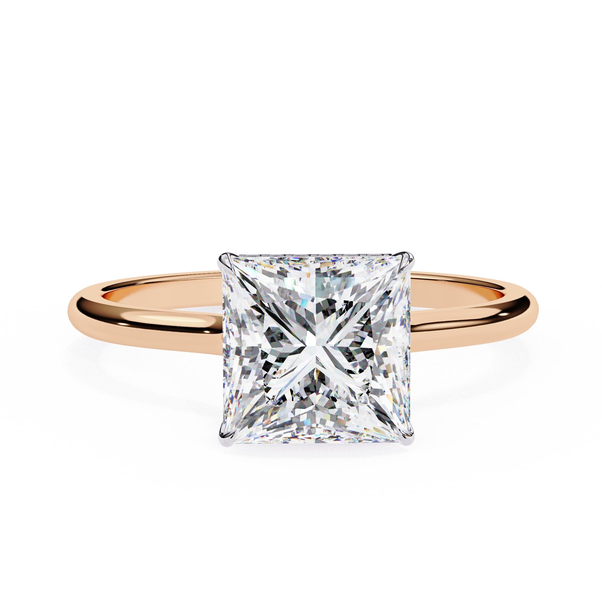 Elegant Central Stone Diamond Ring with Side Stone Brilliance