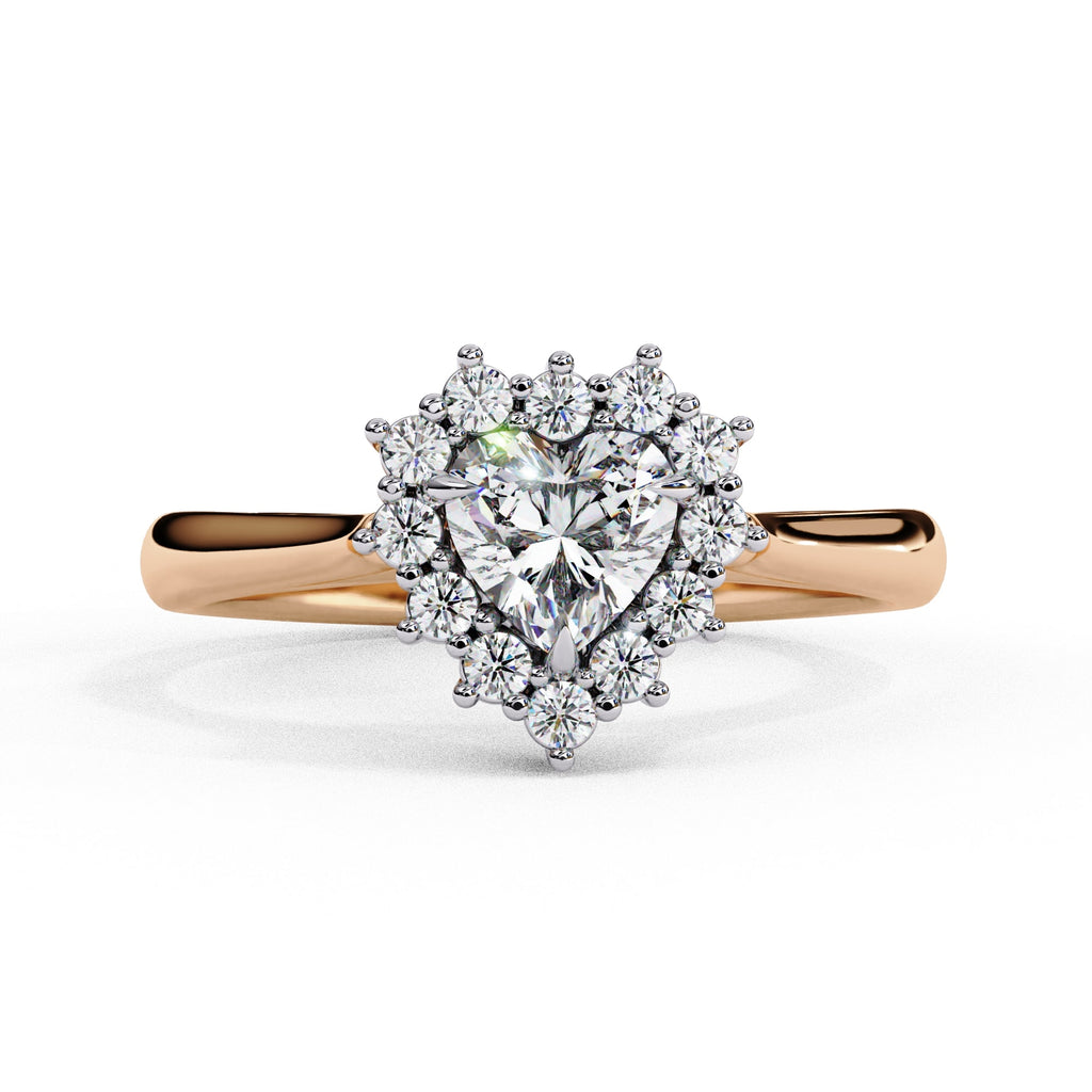 Radiant Central Stone Diamond Ring with Sparkling Side Accents