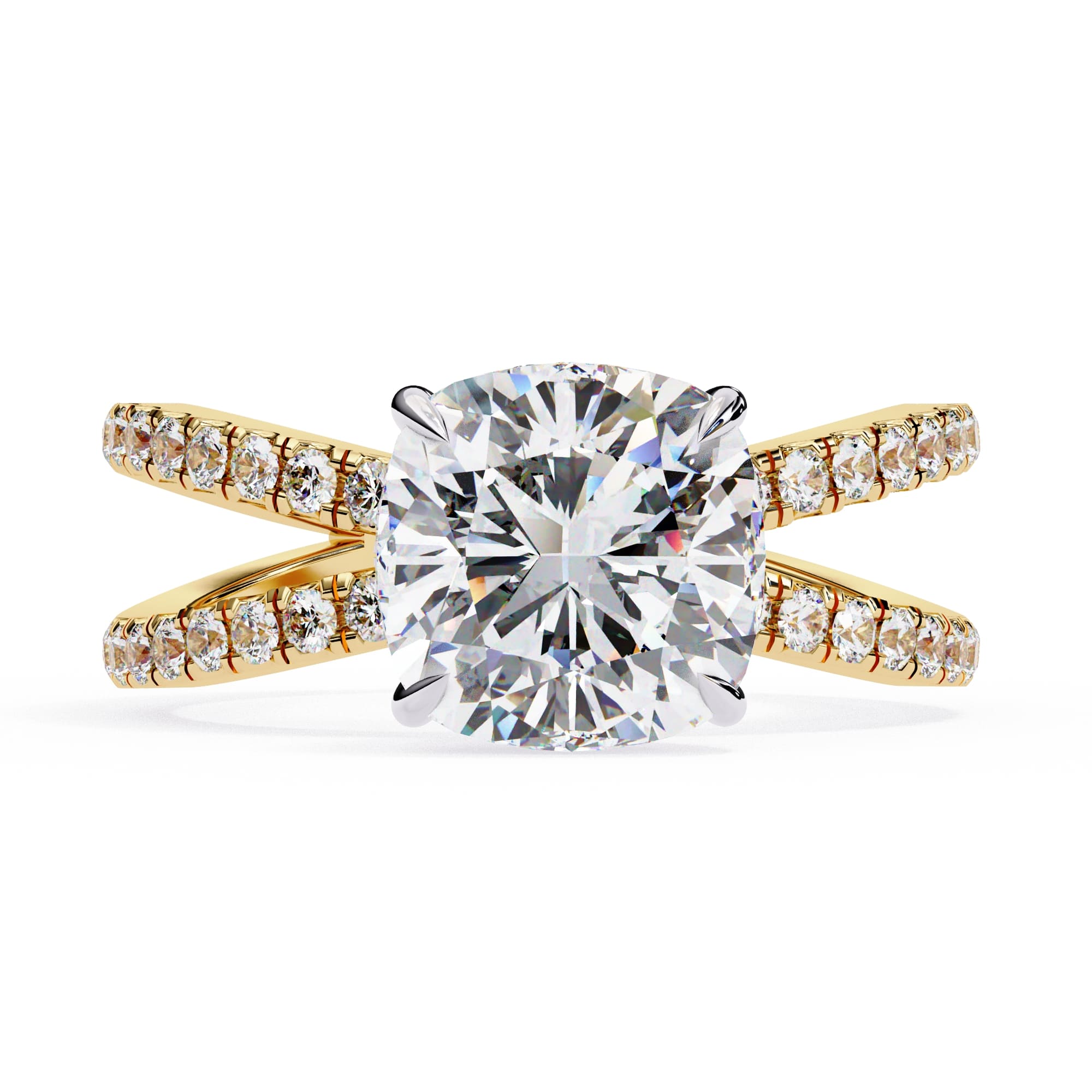 Elegant Central Stone Diamond Ring with Radiant Side Accents