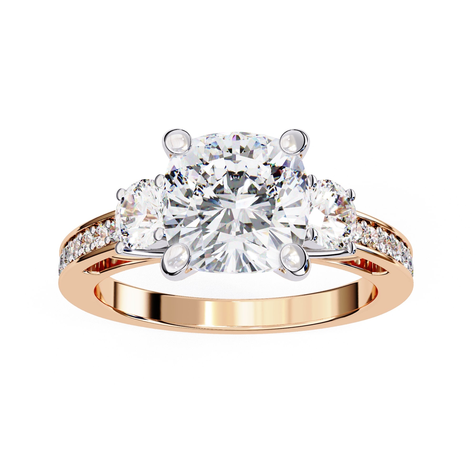 Elegant Diamond Side Stone Brilliance Ring