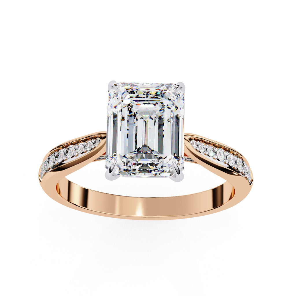 Elegant Central Stone Diamond Side Accent Ring