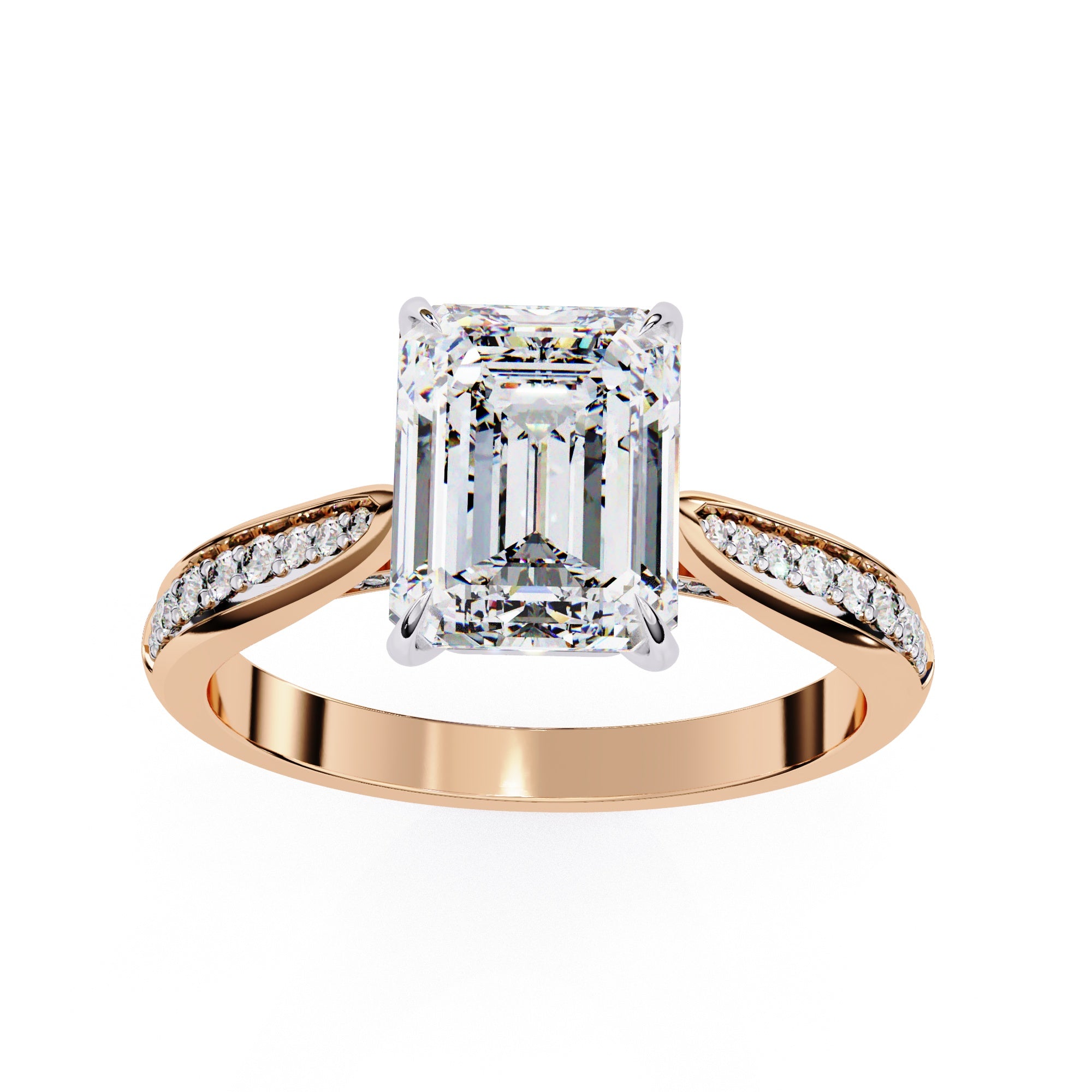 Elegant Central Stone Diamond Side Accent Ring