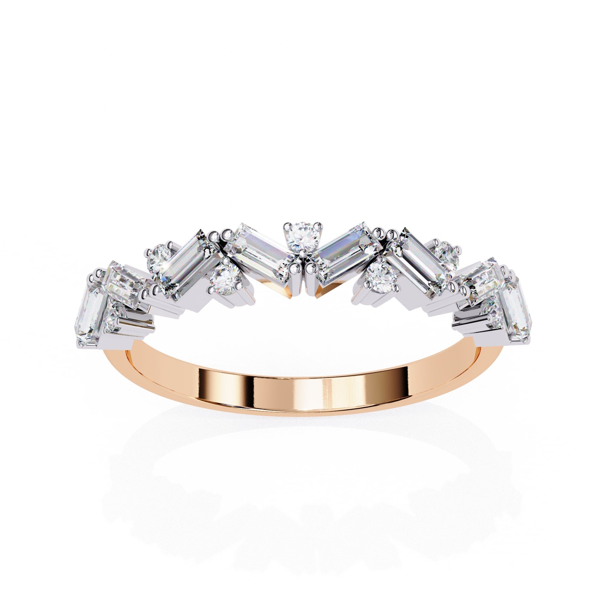 Radiant Diamond Side Stone Eternity Ring