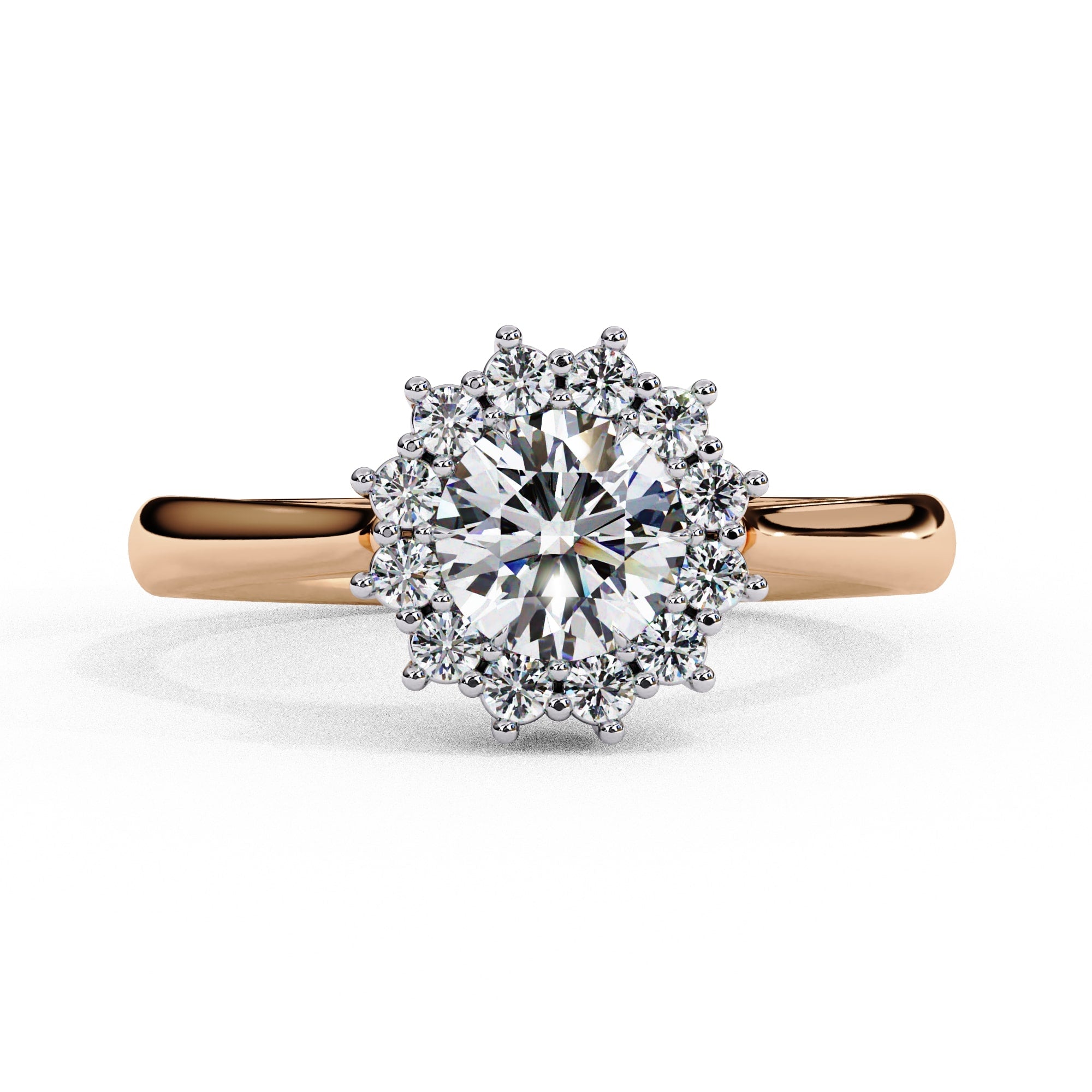 Elegant Central Stone Diamond Ring with Side Stone Brilliance