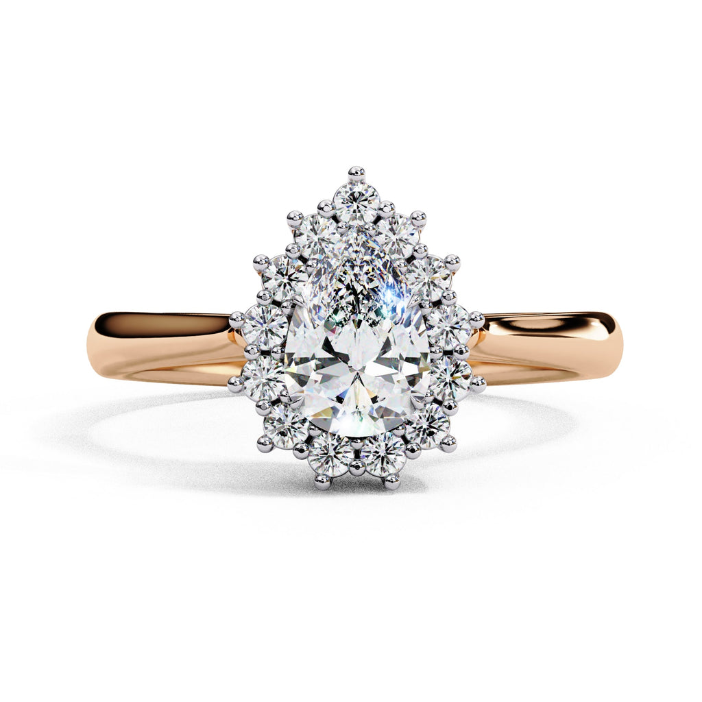 Elegant Central Stone Diamond Halo Ring