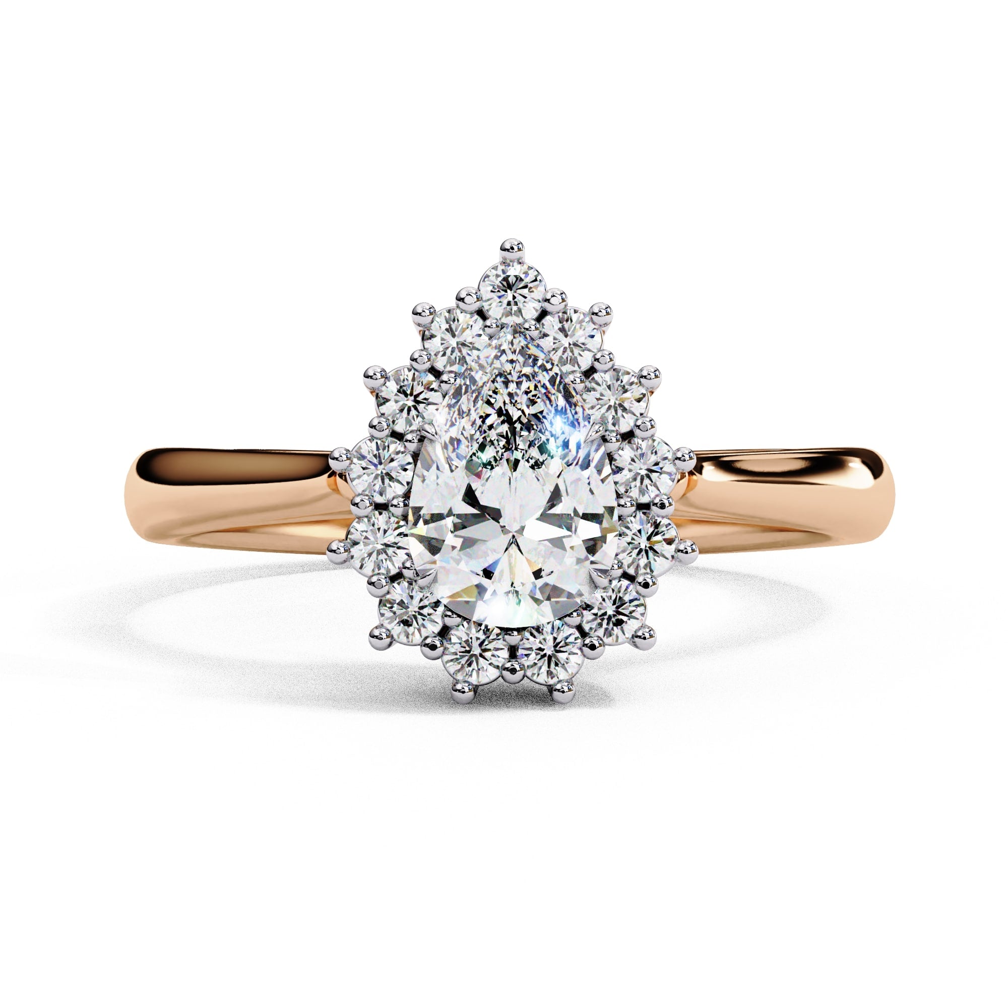 Elegant Central Stone Diamond Halo Ring