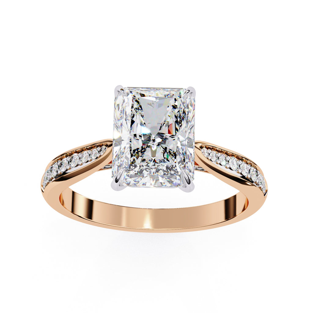 Elegant Central Stone Diamond Side Accent Ring