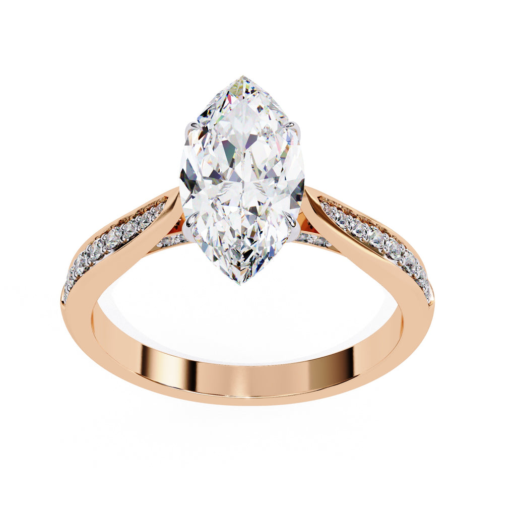Elegant Central Stone Brilliance Ring with Shimmering Side Accents