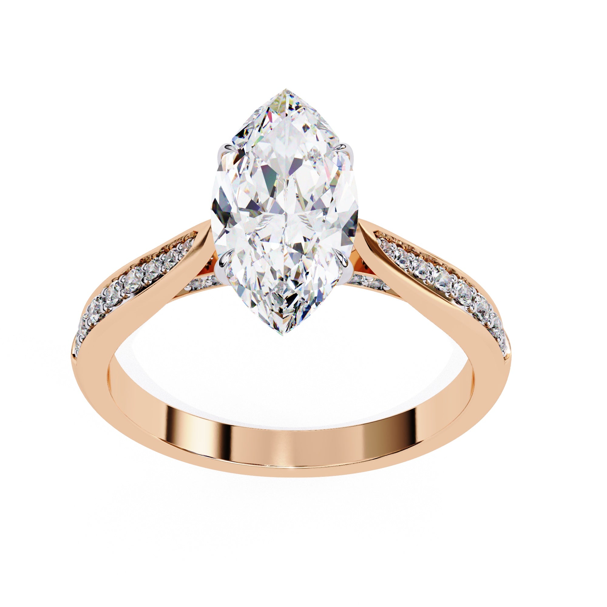 Elegant Central Stone Brilliance Ring with Shimmering Side Accents