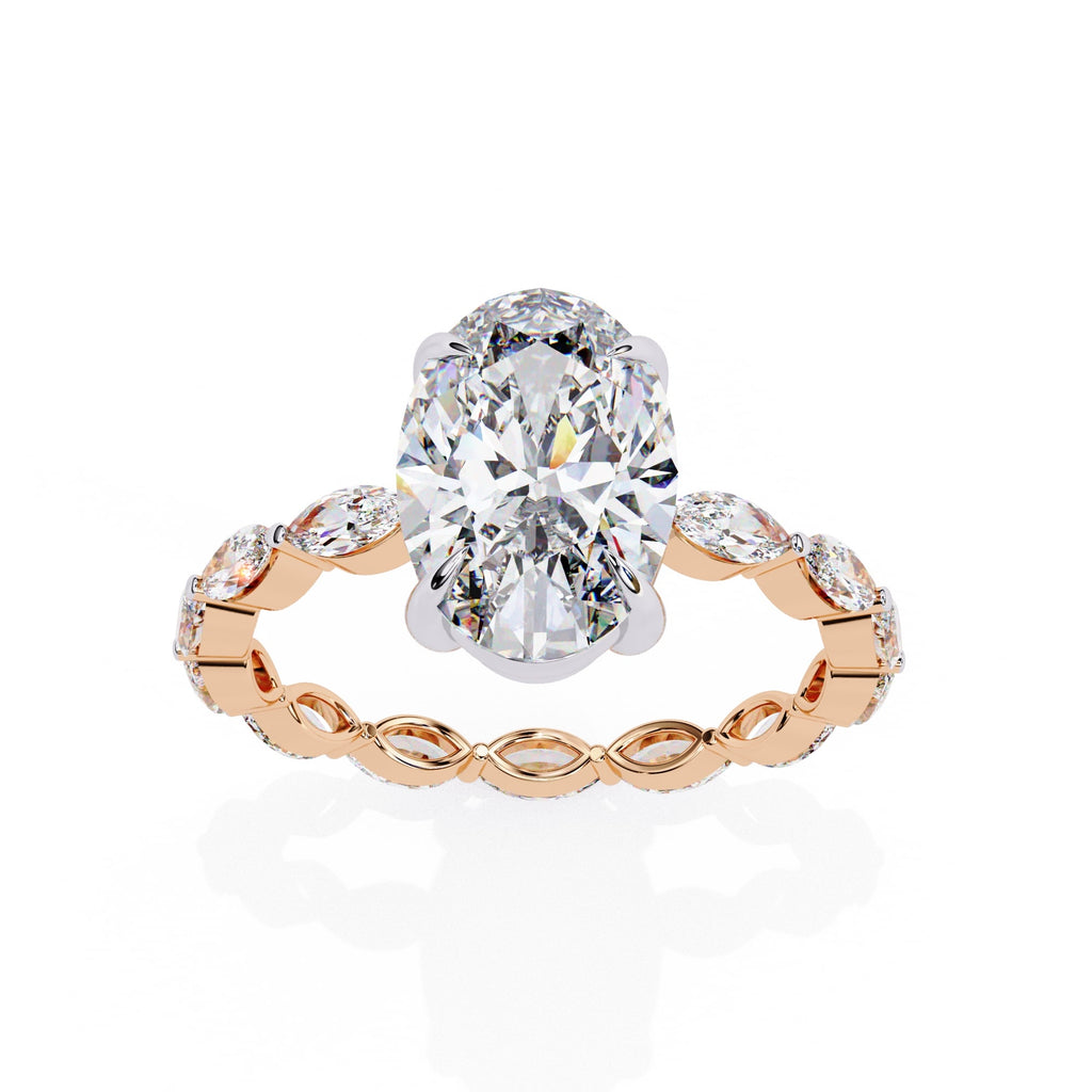 Elegant Diamond Central Stone Ring with Brilliant Side Accents