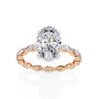 Elegant Diamond Central Stone Ring with Brilliant Side Accents