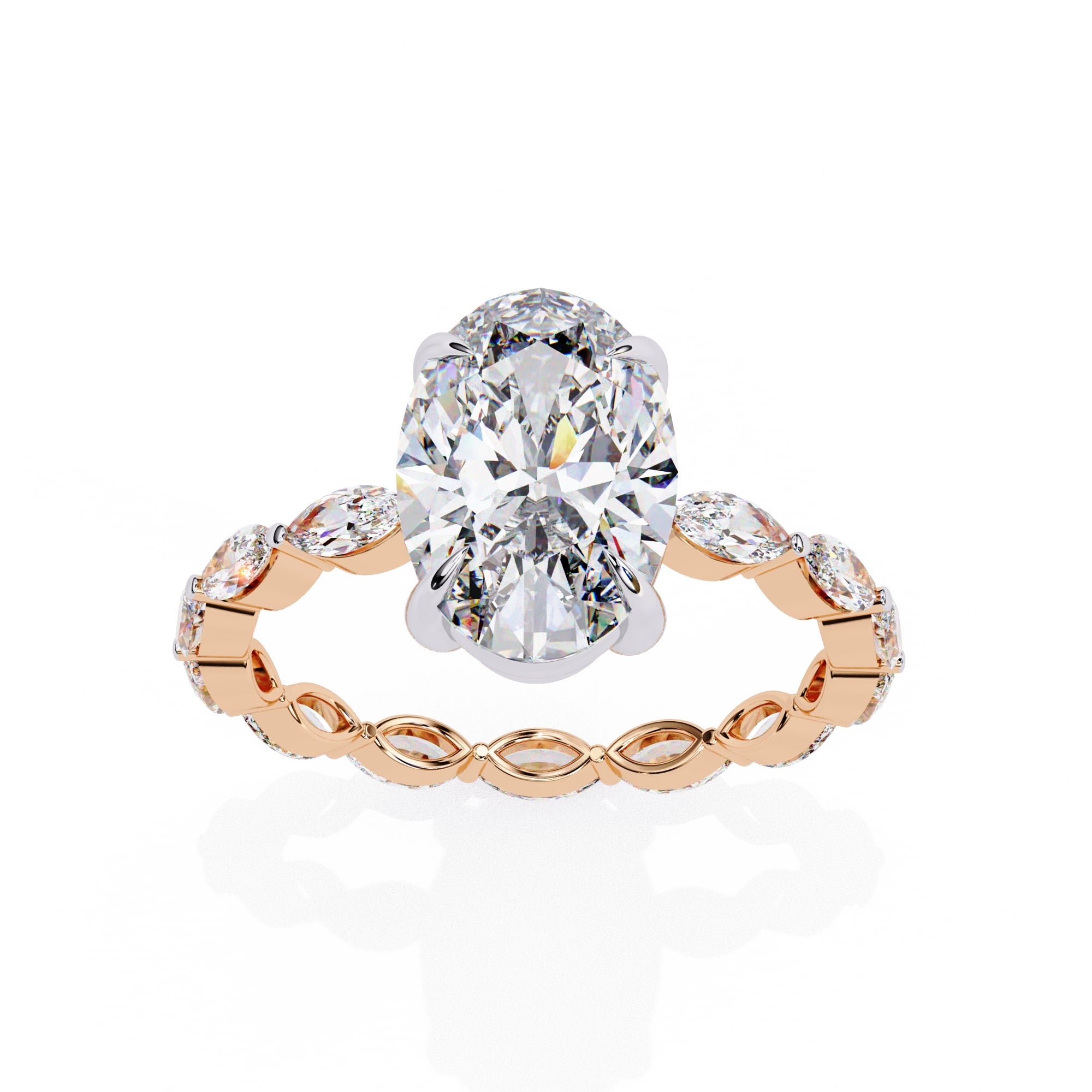 Elegant Diamond Central Stone Ring with Brilliant Side Accents