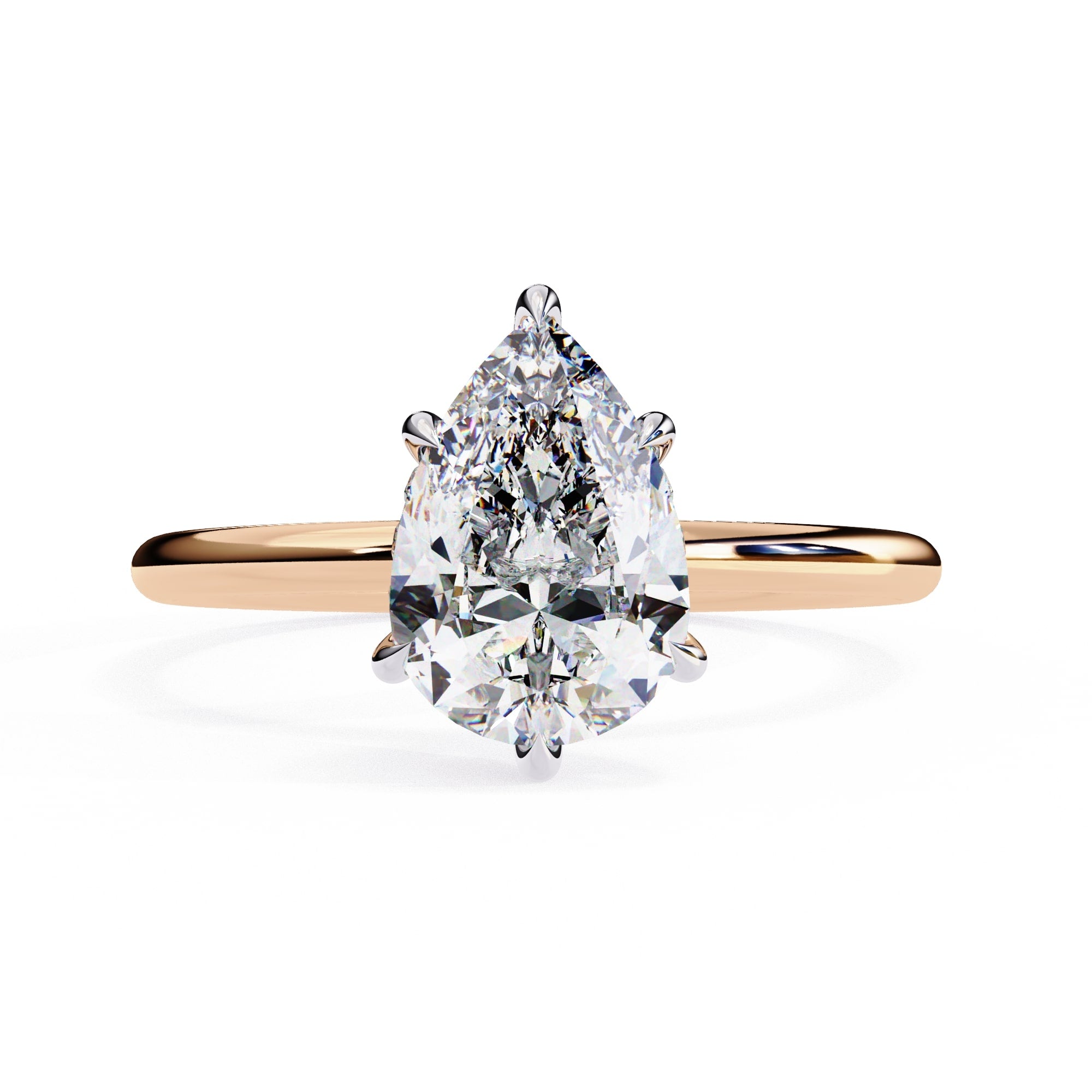 Elegant Central Stone Ring with Shimmering Side Diamonds