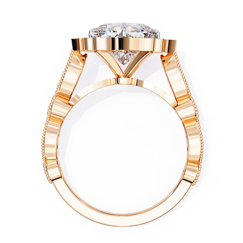 Elegant Diamond Central Stone and Side Accents Ring