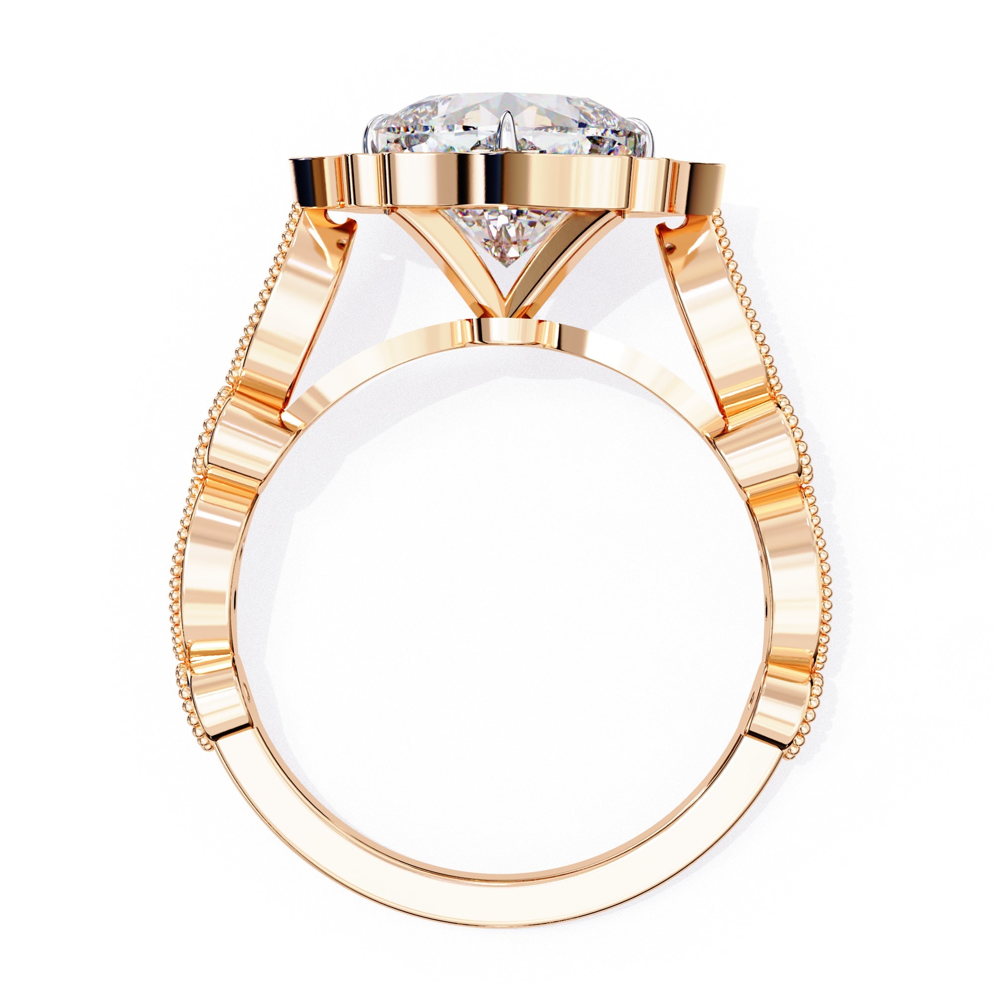 Elegant Diamond Central Stone and Side Accents Ring