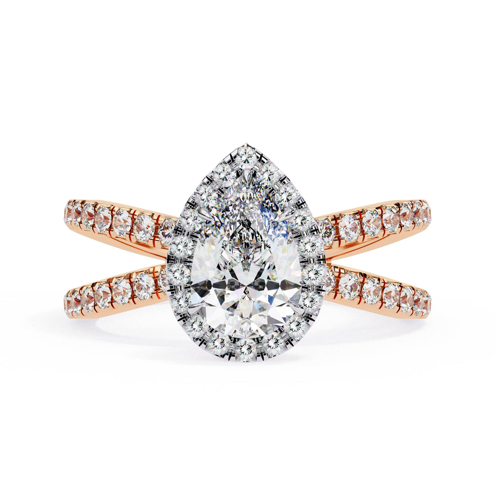 Radiant Central Stone Diamond Ring with Shimmering Side Accents