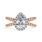 Radiant Central Stone Diamond Ring with Shimmering Side Accents