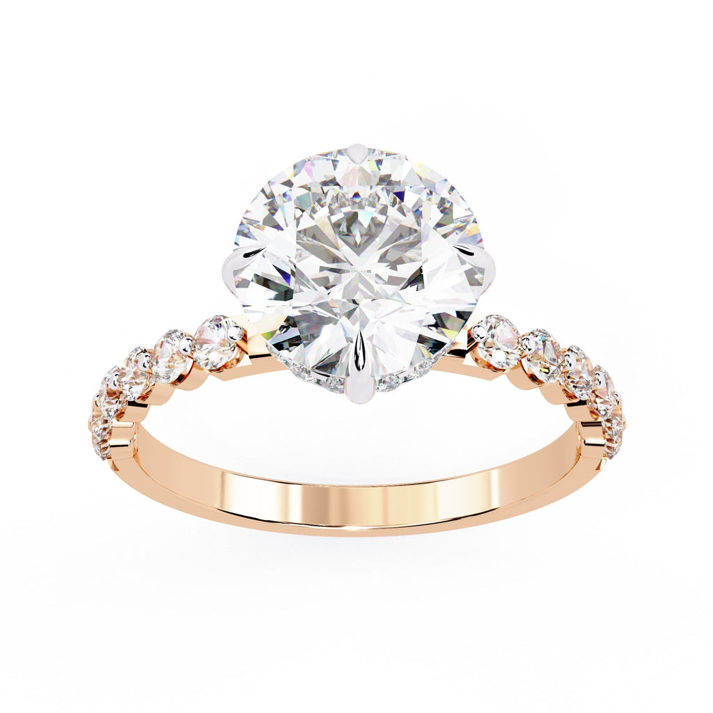 Radiant Central Brilliance Side Stone Ring