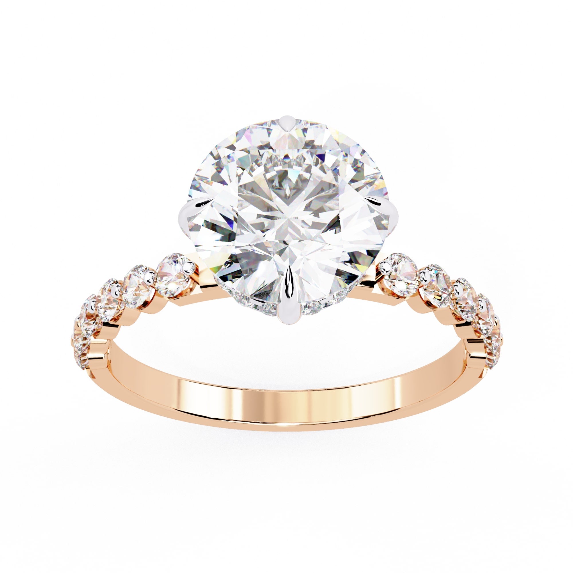 Radiant Central Brilliance Side Stone Ring