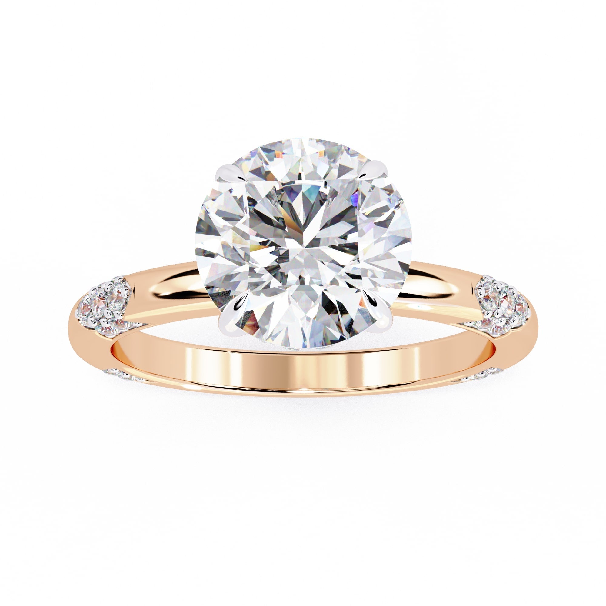 Exquisite VVS1 Diamond Central Stone Ring with Brilliant Side Accents