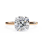 Radiant Central Stone Diamond Ring with Shimmering Side Accents