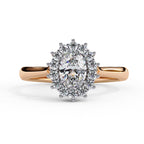 Elegant Central Stone Diamond Side Accent Ring