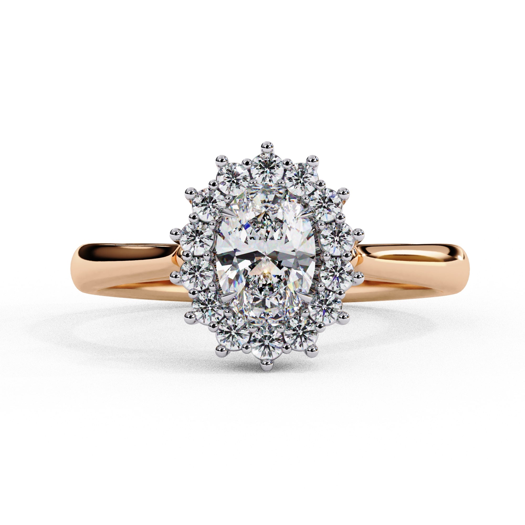 Elegant Central Stone Diamond Side Accent Ring